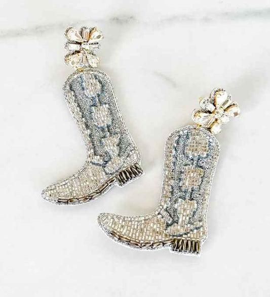 Darlin' Dolly Beaded Boot Earrings - Unique Western-Inspired Jewelry