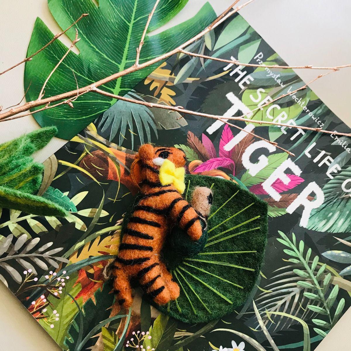 Felt Champagne Tiger Ornament / Gift Topper - Sorelle Gifts
