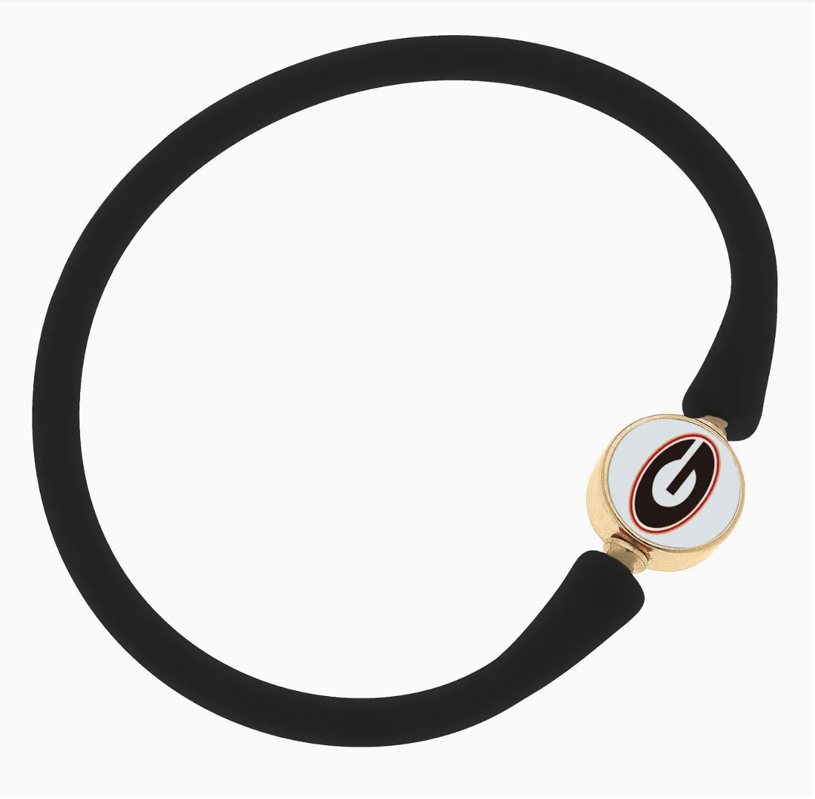 Georgia Bulldogs Enamel Silicone Bali Bracelet - Black - Sorelle Gifts