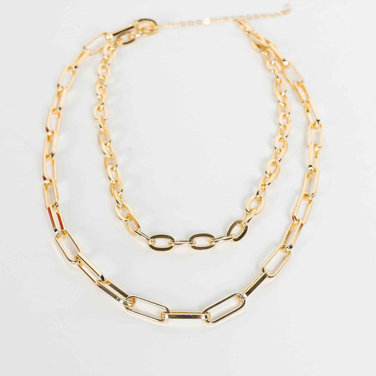 Gold Layered Paperclip Necklace – Elegant and Versatile Jewelry Piece