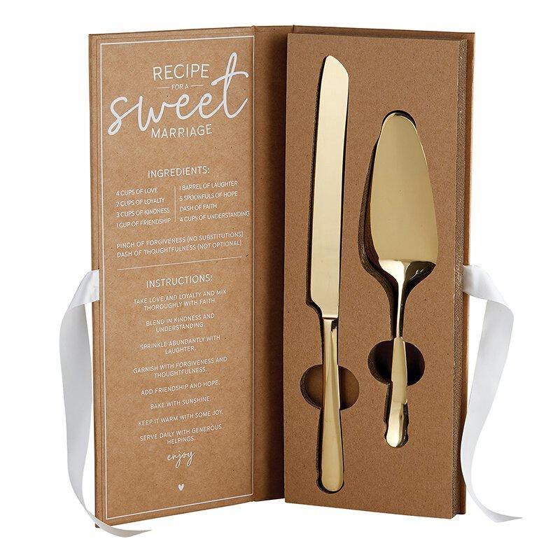 Gold Wedding Cake Server Set - Sorelle Gifts