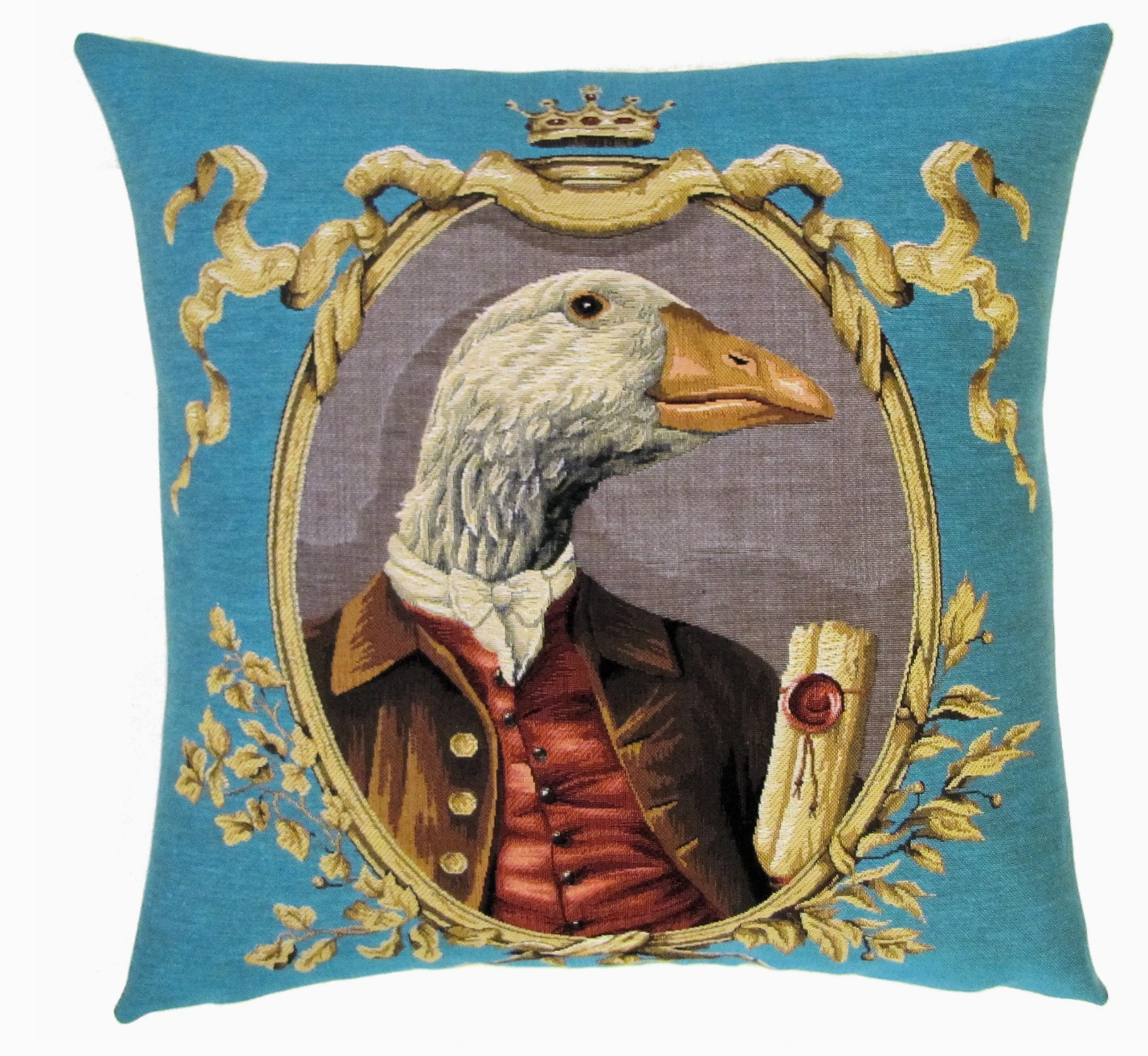 Follow the Goose Jacquard  Pillow - Sorelle Gifts