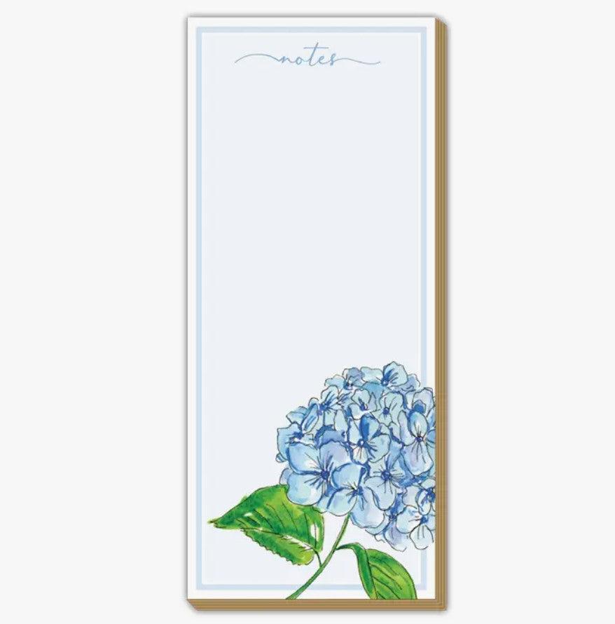 Handpainted Blue Hydrangea Notes Luxe Skinny Pad - Sorelle Gifts