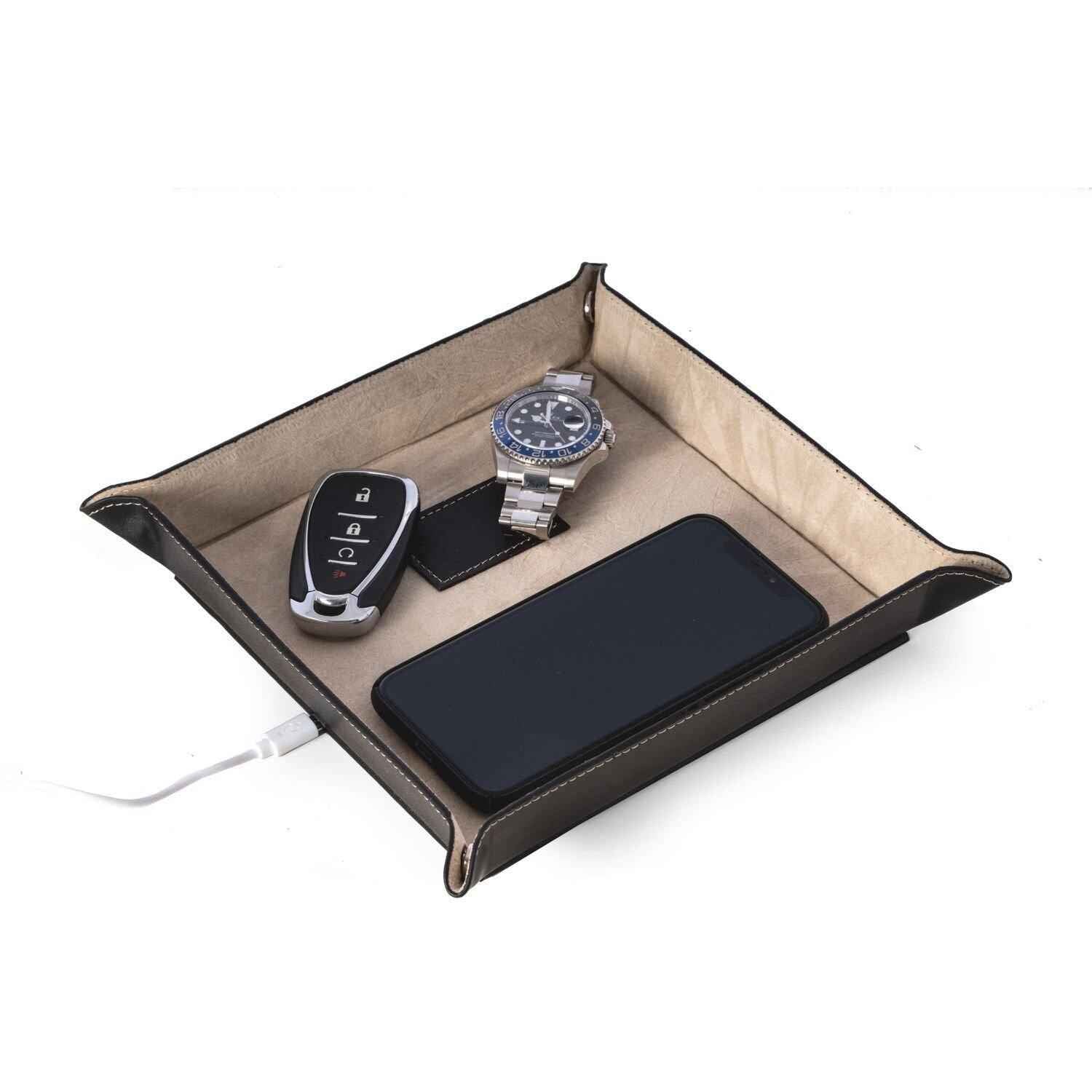 Leather Valet with Wireless Charger