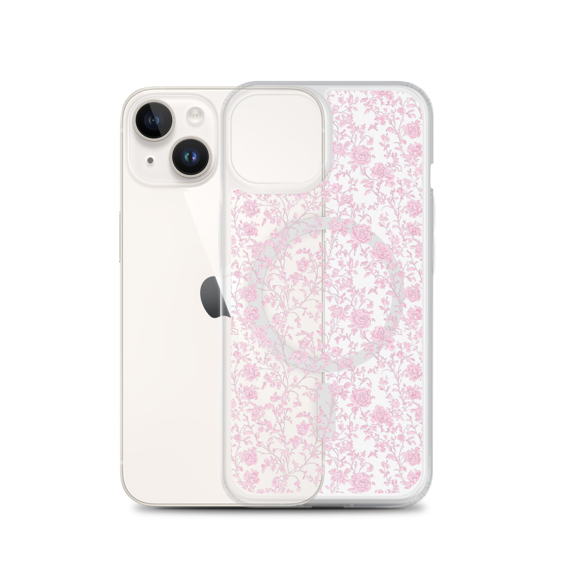 Heirloom Collection Pink Toile MagSafe® Clear Case for iPhone® - Sorelle Gifts