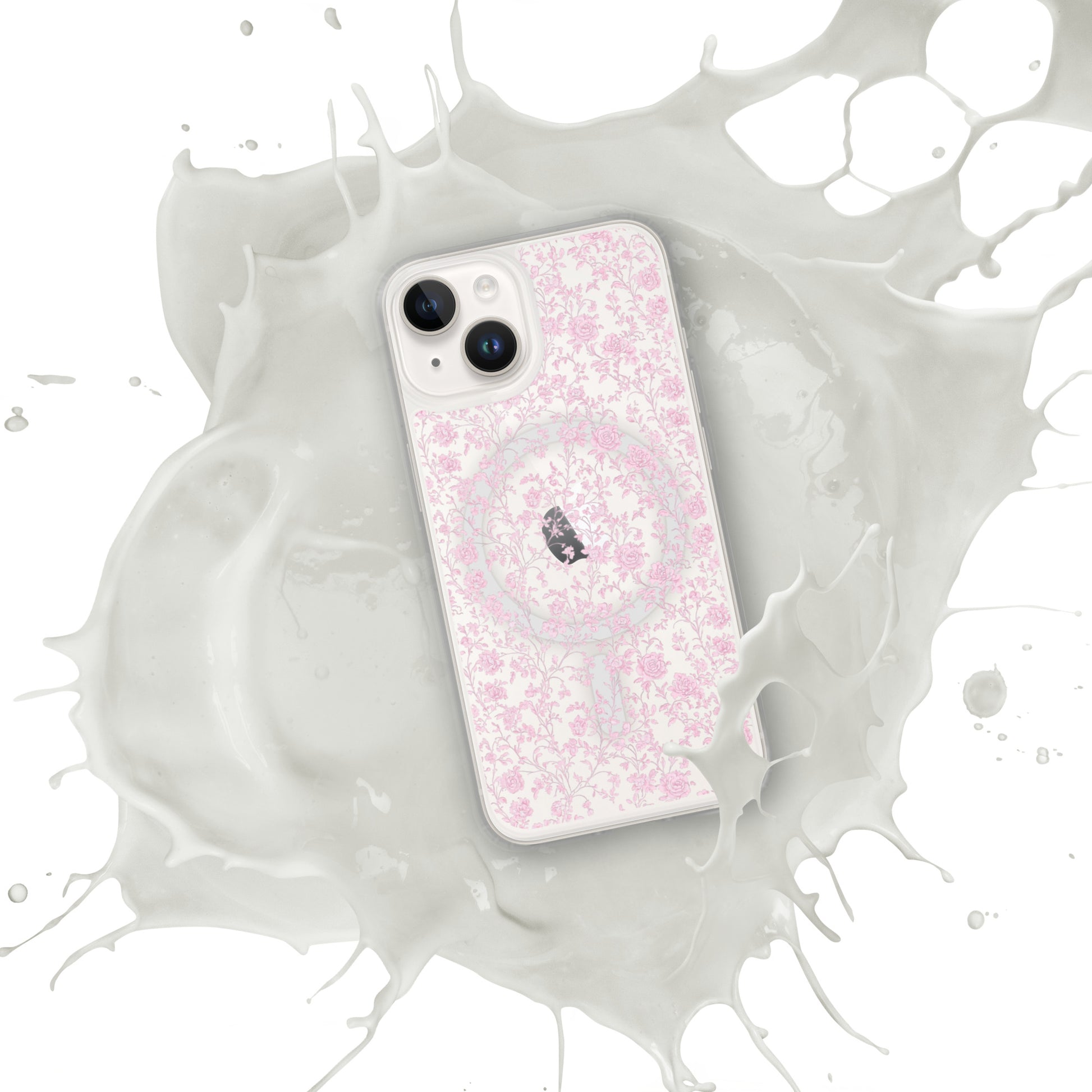 Heirloom Collection Pink Toile MagSafe® Clear Case for iPhone® - Sorelle Gifts