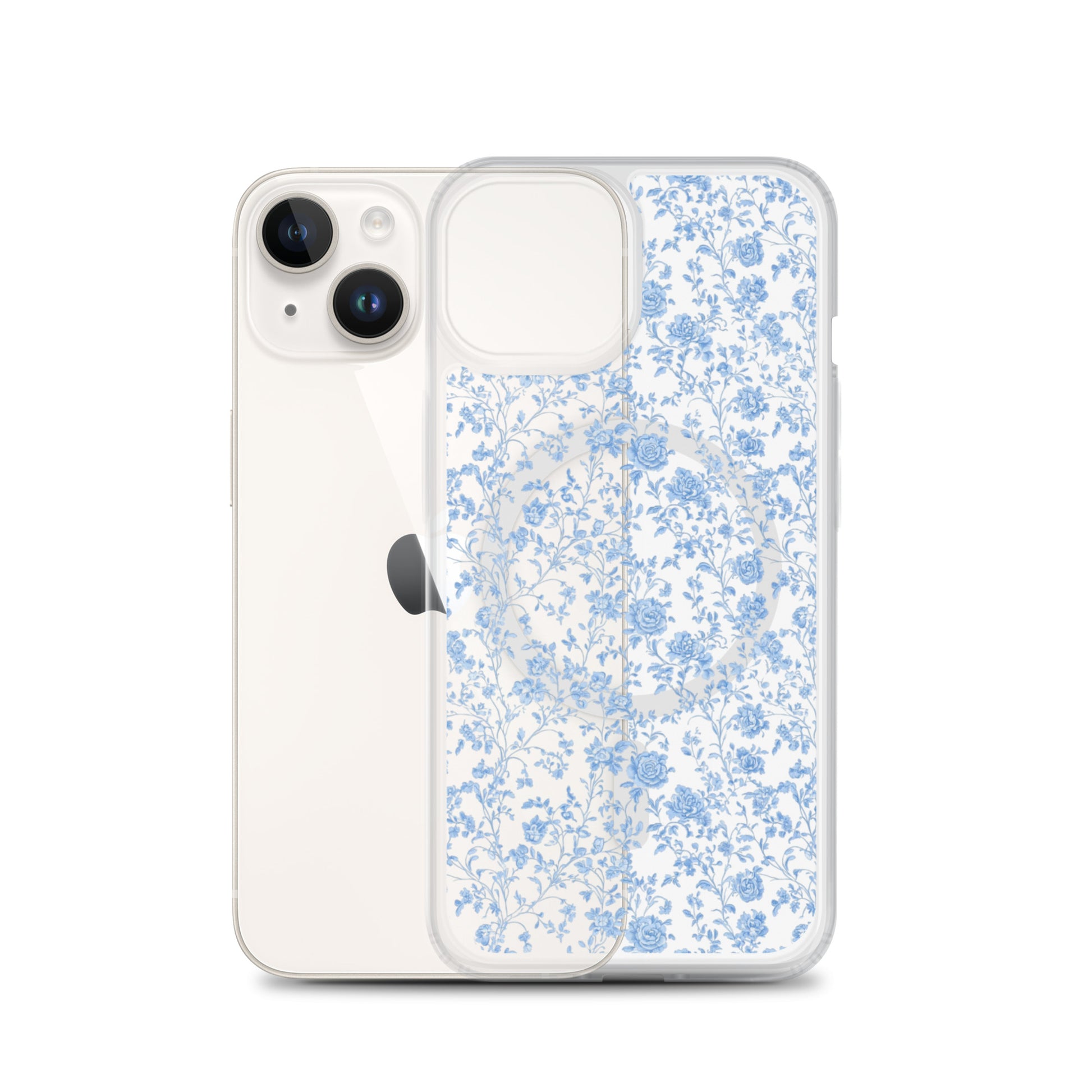 Heirloom Collection Blue Toile MagSafe® Clear Case for iPhone® - Sorelle Gifts