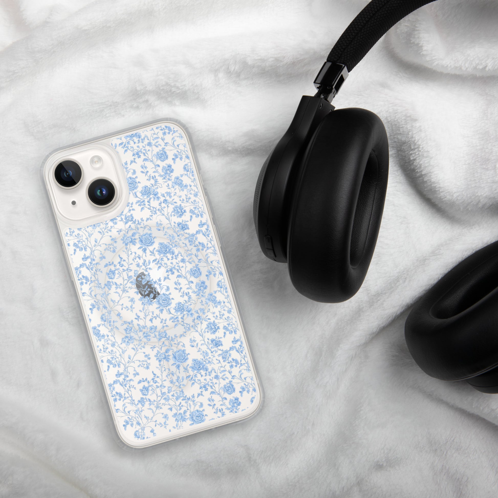 Heirloom Collection Blue Toile MagSafe® Clear Case for iPhone® - Sorelle Gifts