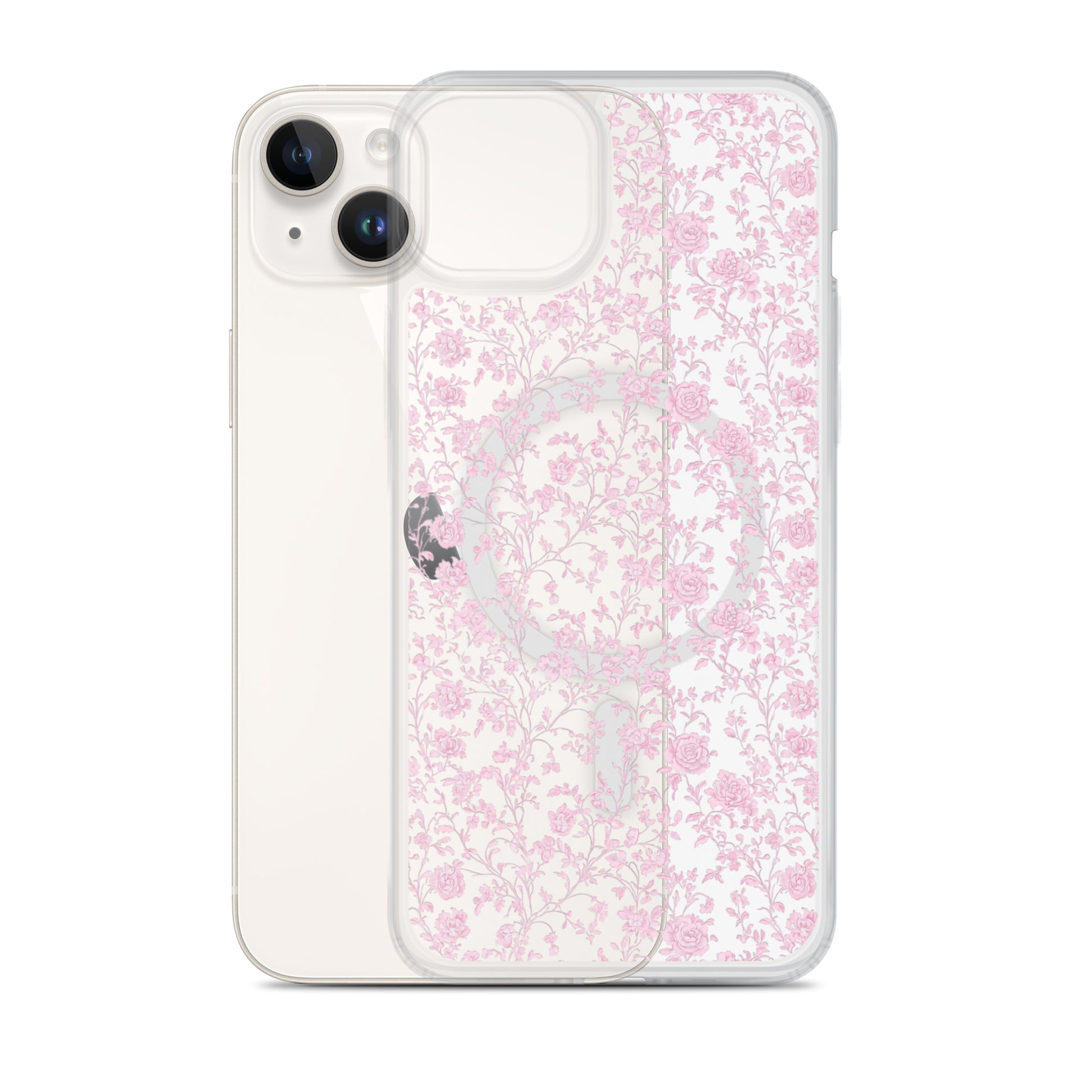 Heirloom Collection Pink Toile MagSafe® Clear Case for iPhone® - Sorelle Gifts