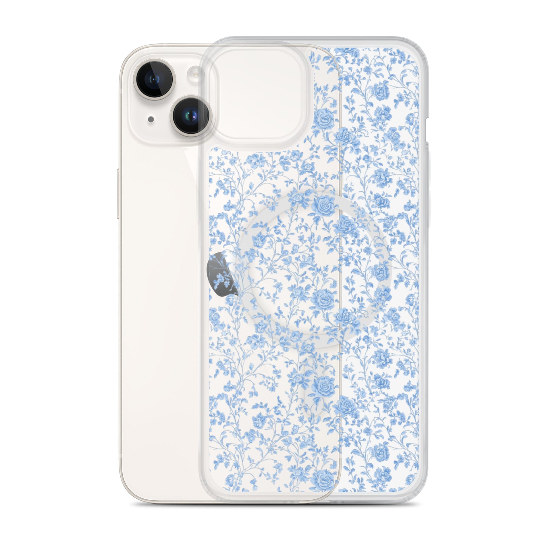 Heirloom Collection Blue Toile MagSafe® Clear Case for iPhone® - Sorelle Gifts