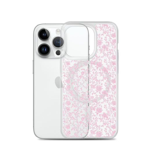 Heirloom Collection Pink Toile MagSafe® Clear Case for iPhone® - Sorelle Gifts