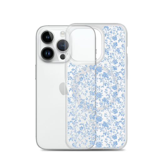 Heirloom Collection Blue Toile MagSafe® Clear Case for iPhone® - Sorelle Gifts