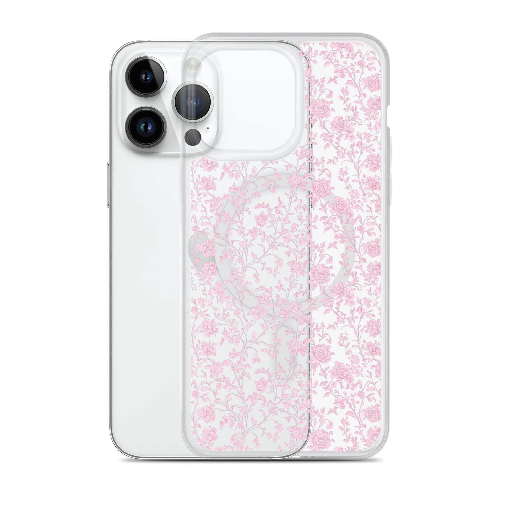 Heirloom Collection Pink Toile MagSafe® Clear Case for iPhone® - Sorelle Gifts