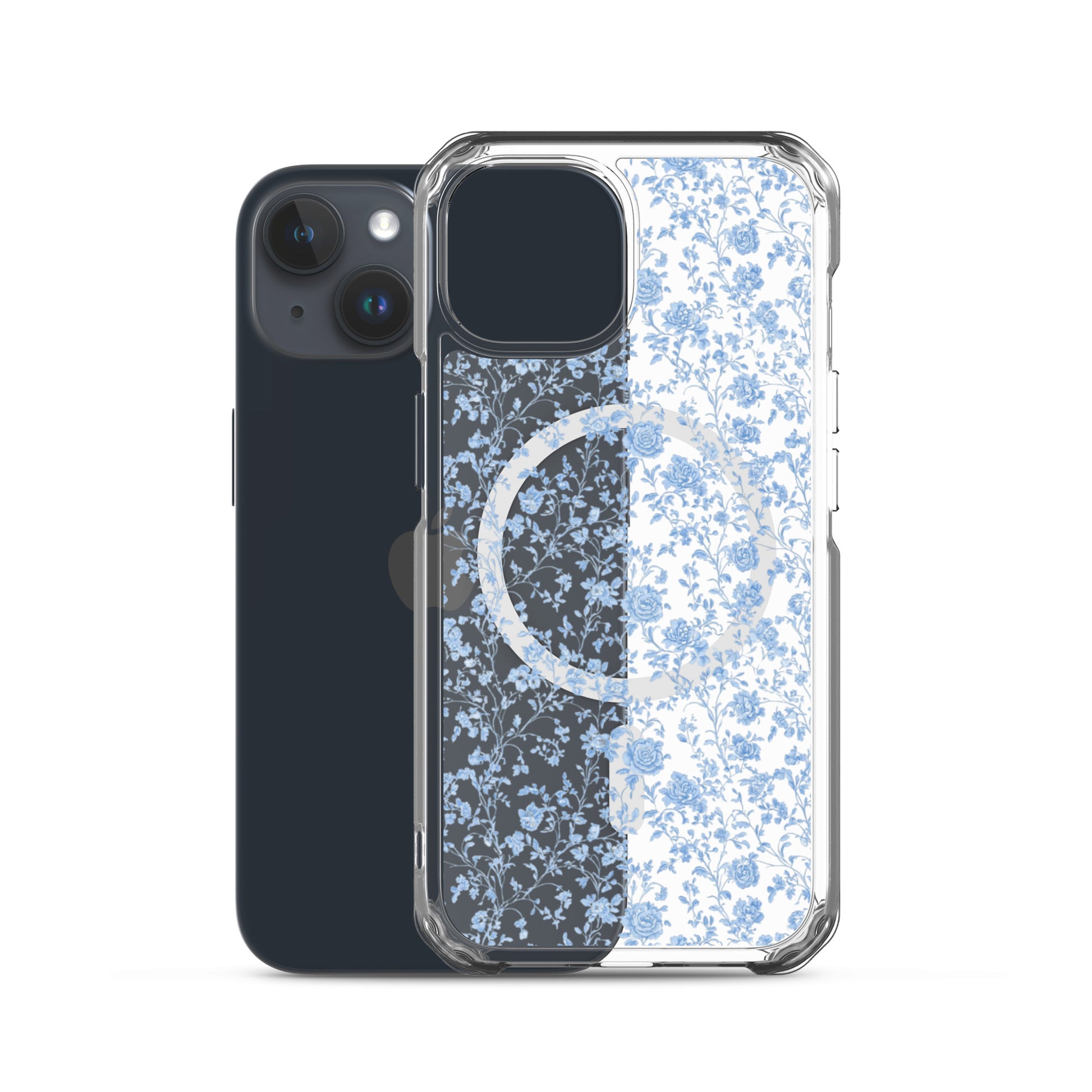 Heirloom Collection Blue Toile MagSafe® Clear Case for iPhone® - Sorelle Gifts