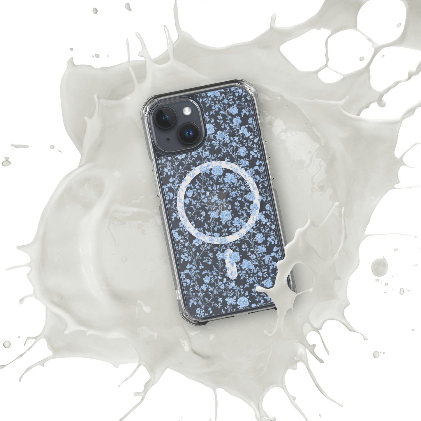 Heirloom Collection Blue Toile MagSafe® Clear Case for iPhone®