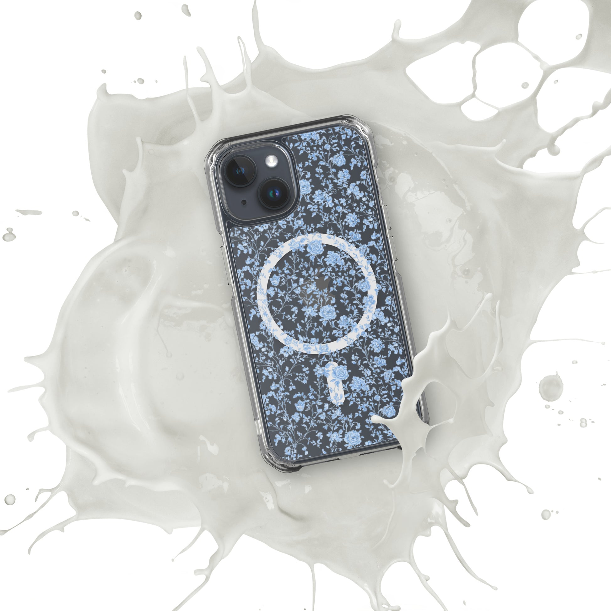 Heirloom Collection Blue Toile MagSafe® Clear Case for iPhone® - Sorelle Gifts