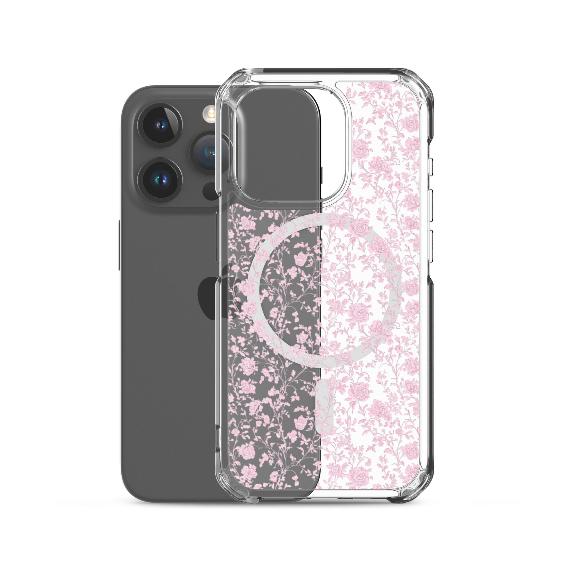 Heirloom Collection Pink Toile MagSafe® Clear Case for iPhone® - Sorelle Gifts