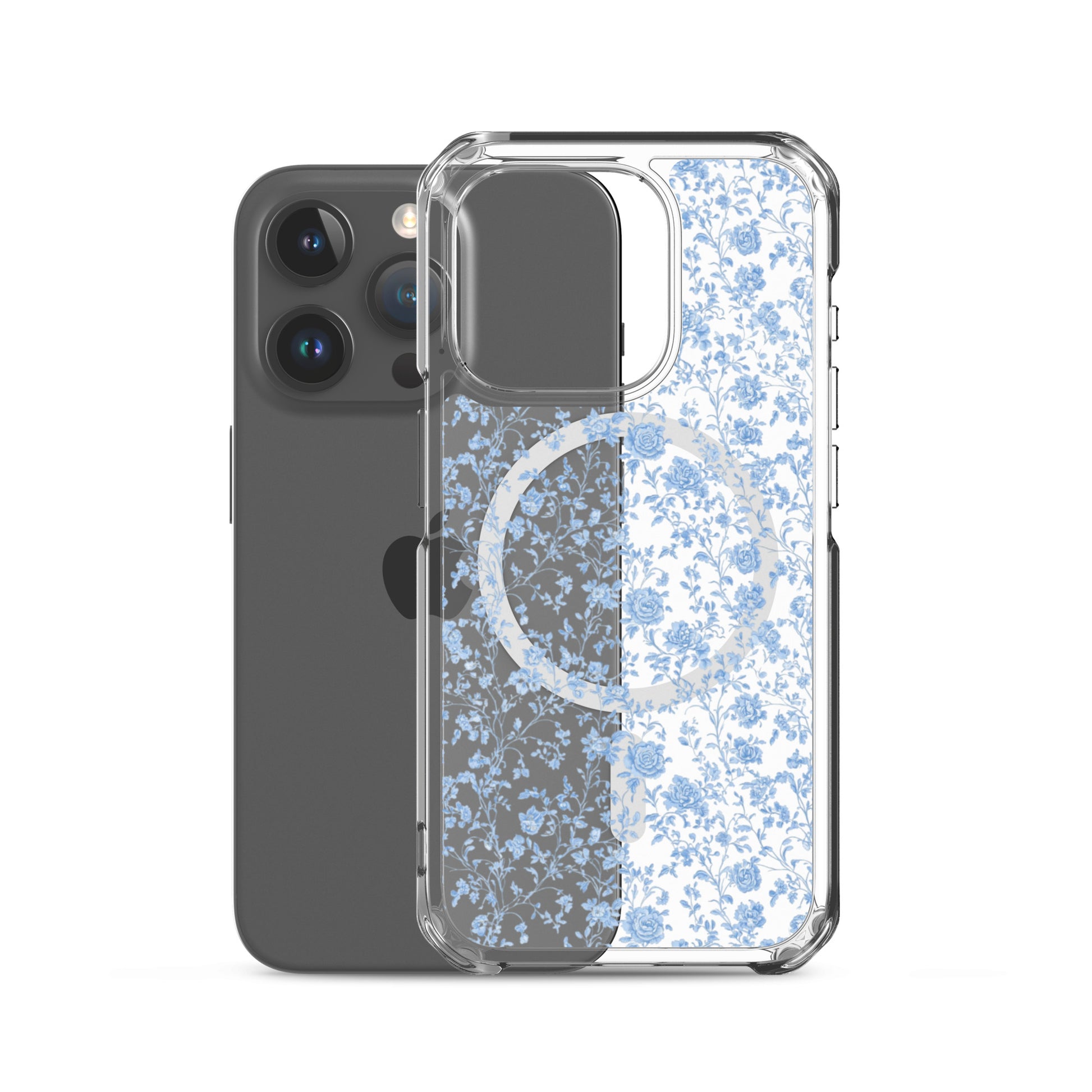 Heirloom Collection Blue Toile MagSafe® Clear Case for iPhone® - Sorelle Gifts