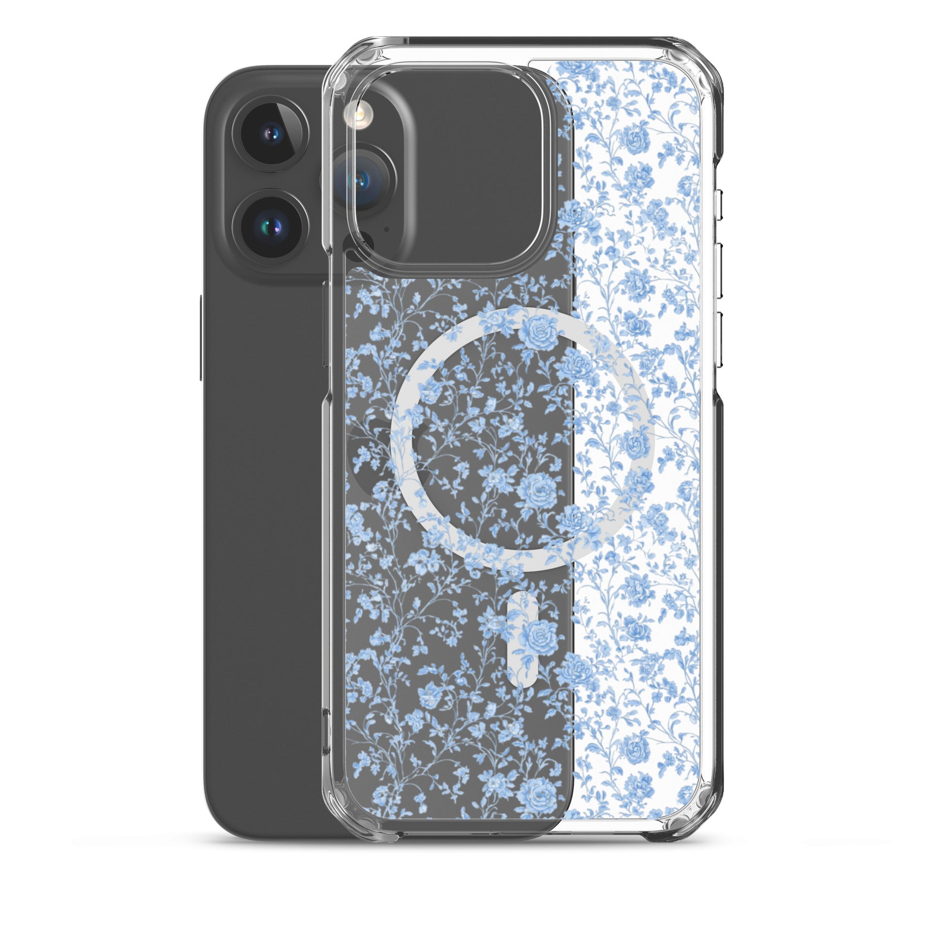 Heirloom Collection Blue Toile MagSafe® Clear Case for iPhone® - Sorelle Gifts