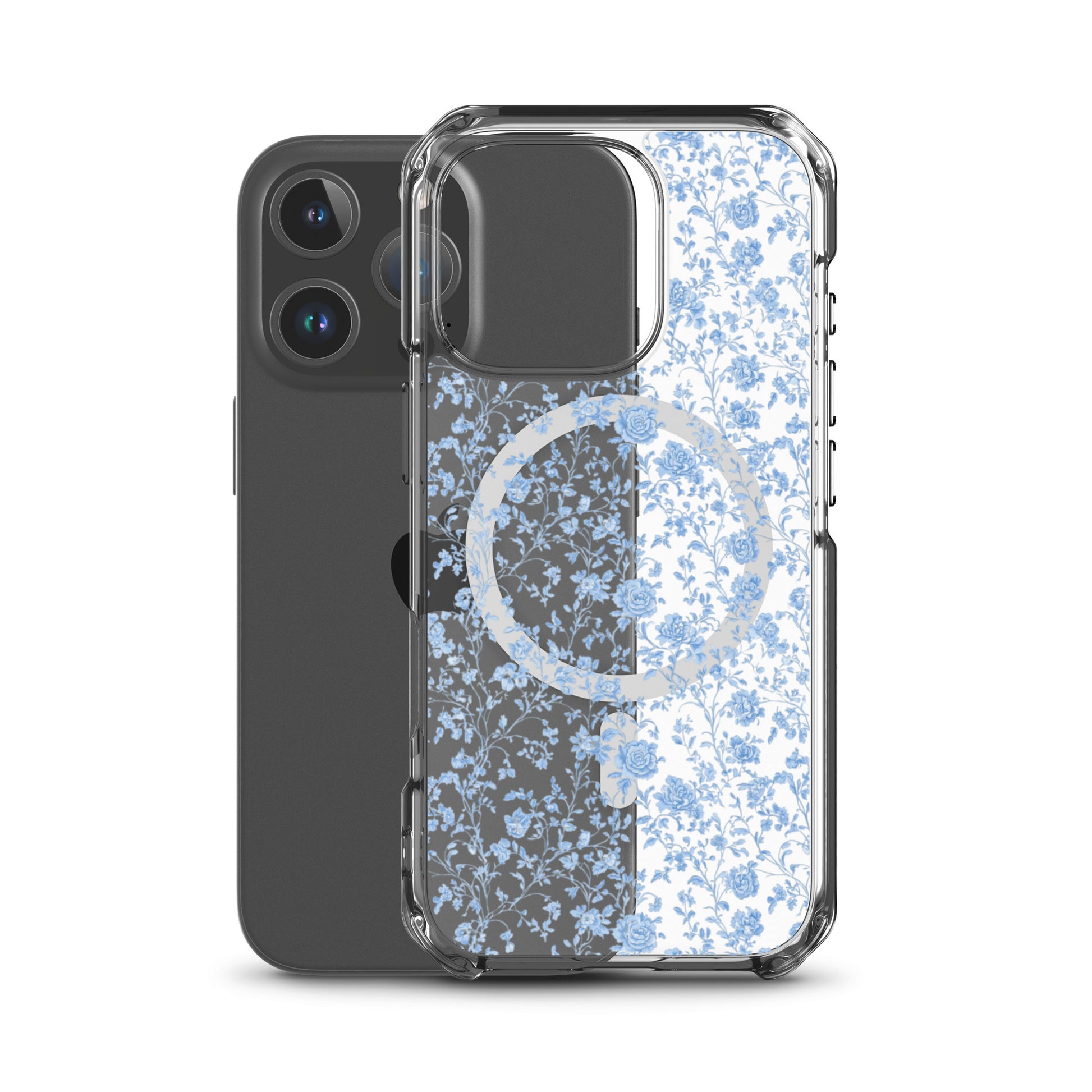 Heirloom Collection Blue Toile MagSafe® Clear Case for iPhone® - Sorelle Gifts