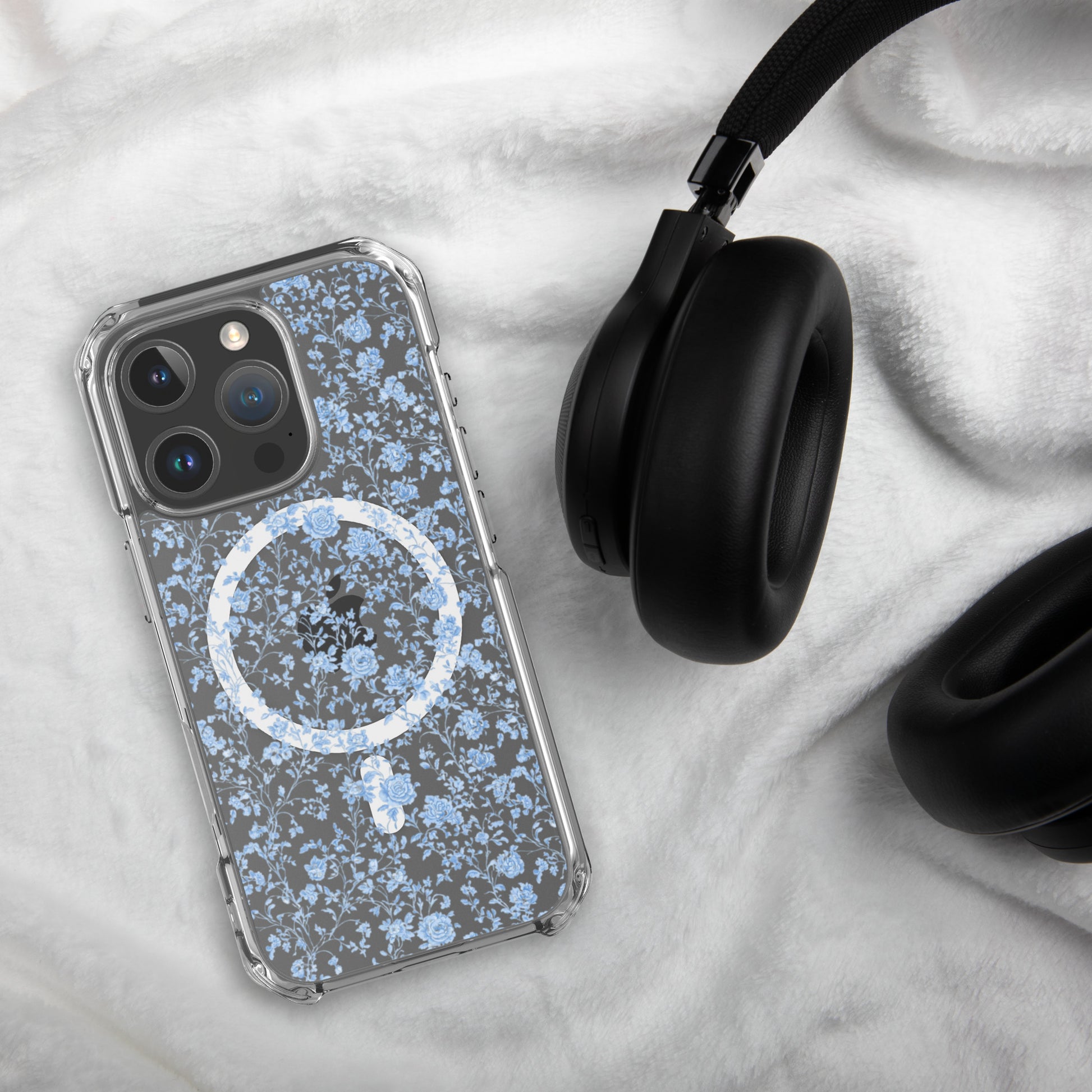 Heirloom Collection Blue Toile MagSafe® Clear Case for iPhone® - Sorelle Gifts