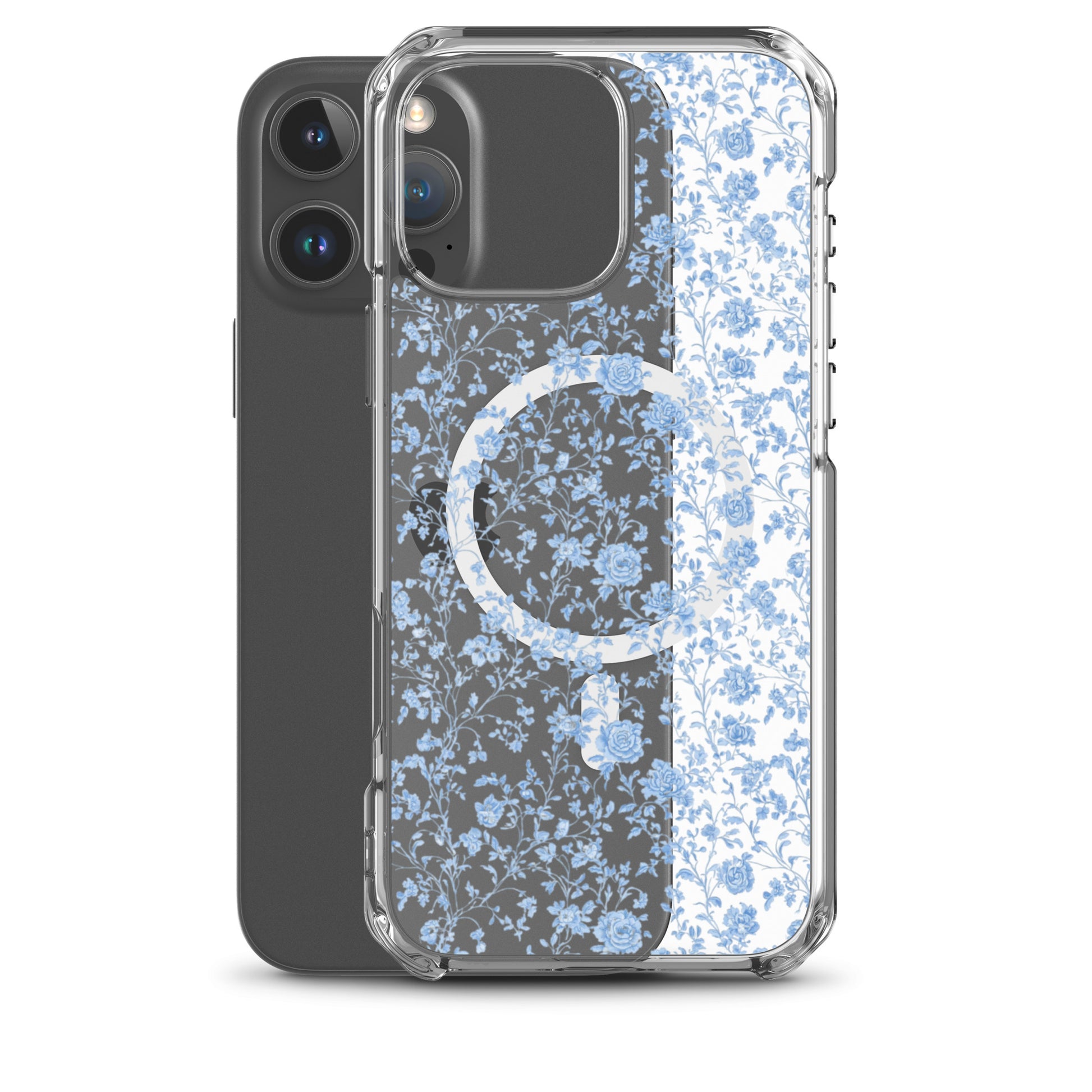 Heirloom Collection Blue Toile MagSafe® Clear Case for iPhone® - Sorelle Gifts