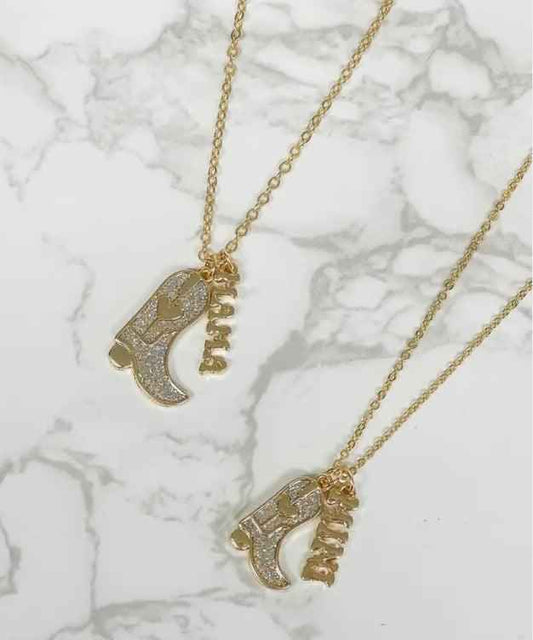 Mama & Mini Cowgirl Boot Necklace Set