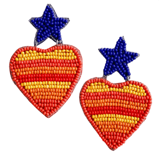 My Heart Beaded Houston Astros Earrings for Fans and Fashion Lovers