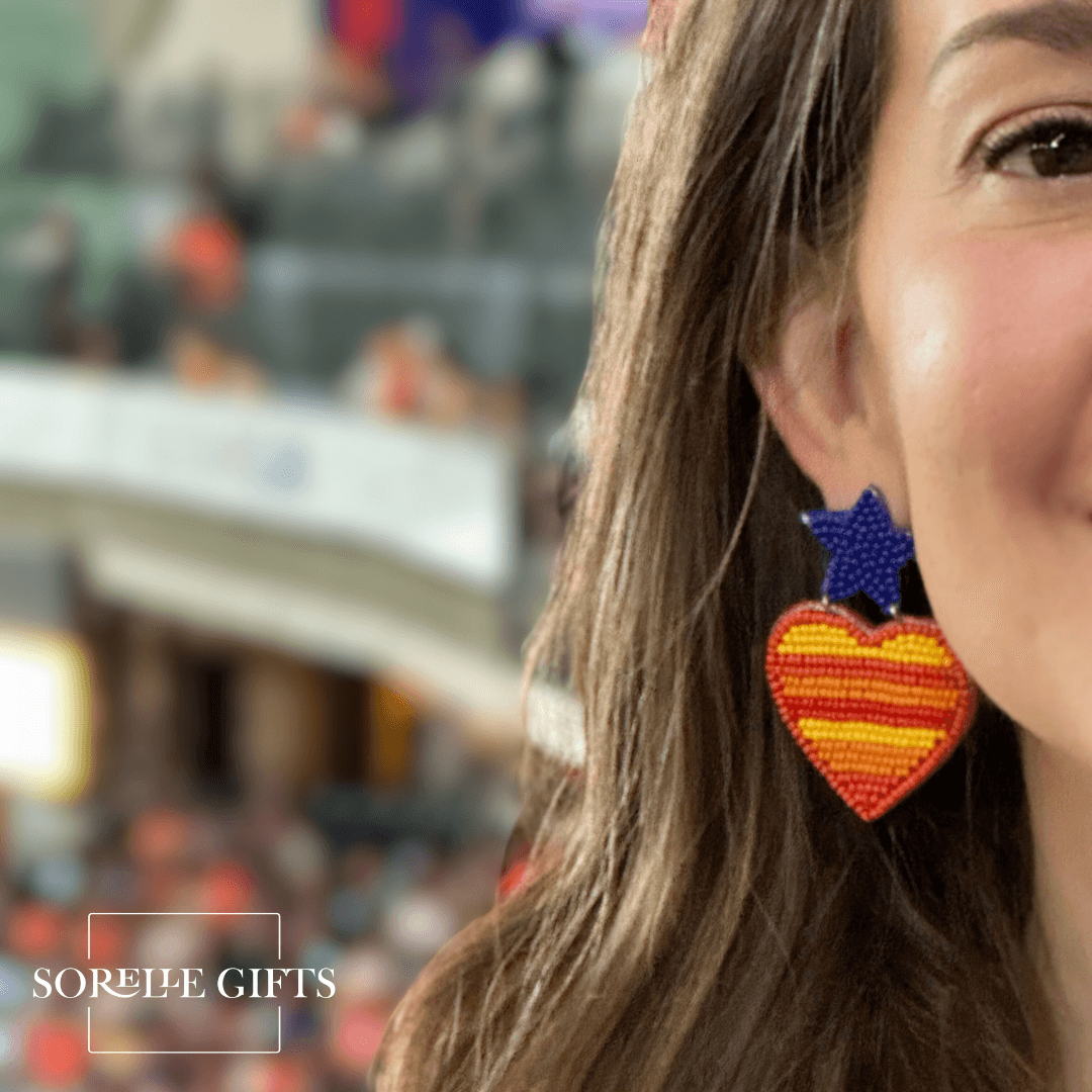 My Heart Beaded Houston Astros Earrings for Fans and Fashion Lovers