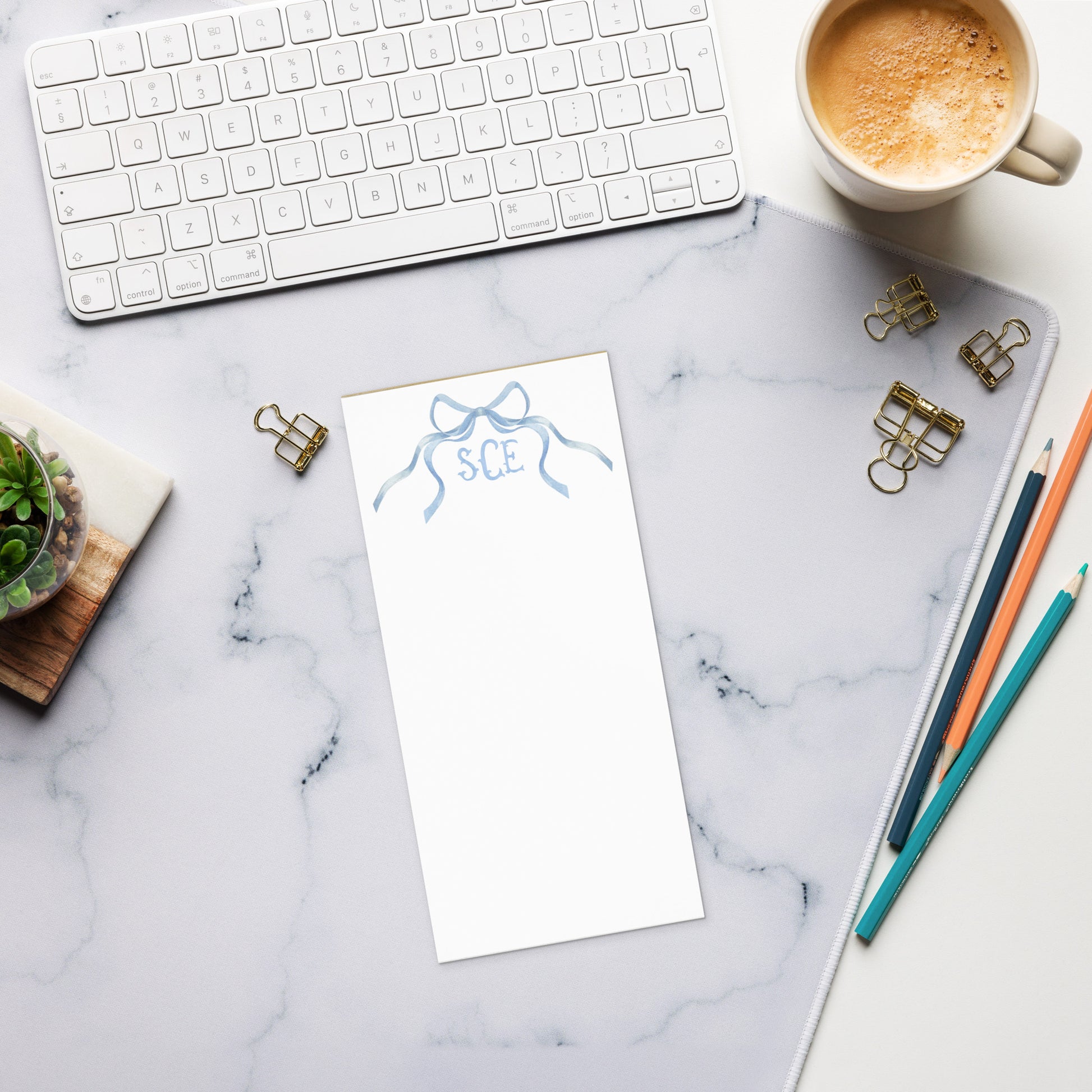 Custom Monogram Bow Notepad (2 Sizes) - Sorelle Gifts