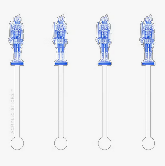 Grandmillennial Nutcracker Watercolor Acrylic Stir Sticks - Sorelle Gifts