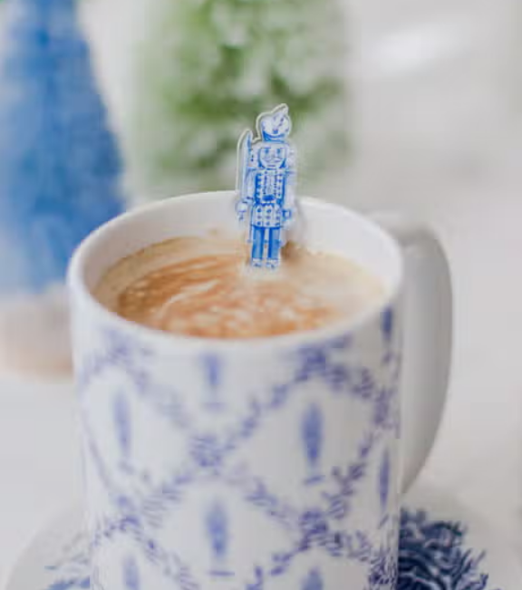 Grandmillennial Nutcracker Watercolor Acrylic Stir Sticks - Sorelle Gifts