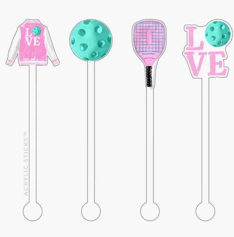 Pickleball Reusable Acrylic Stir Sticks