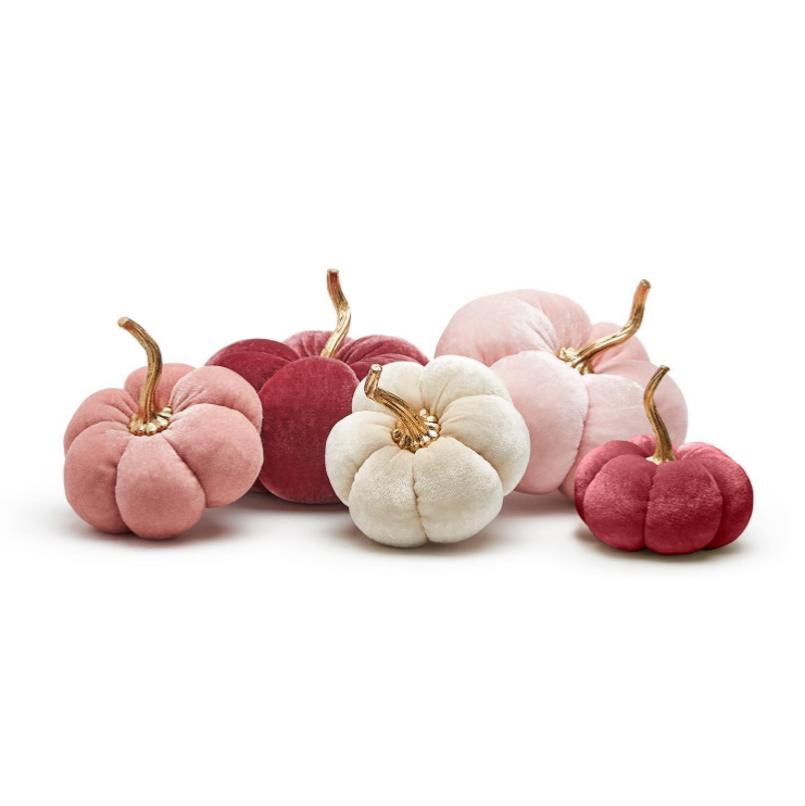 Pink Hues Plush Velvet Pumpkins