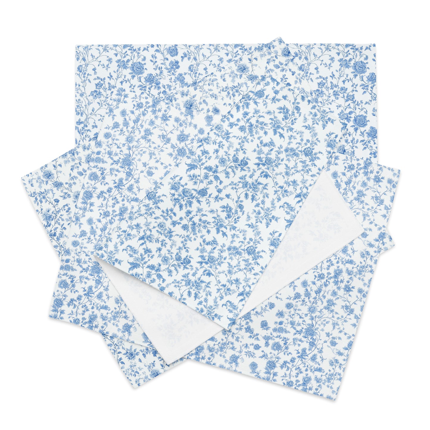 Heirloom Collection Blue Toile Cloth Placemat Set