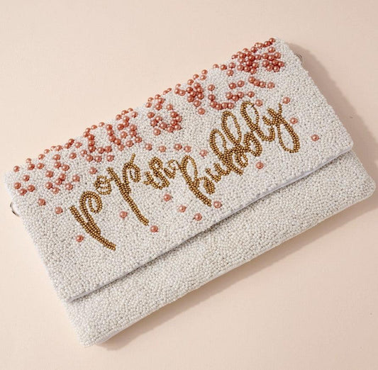 Pop the Bubbly Beaded Clutch Purse - Sorelle Gifts