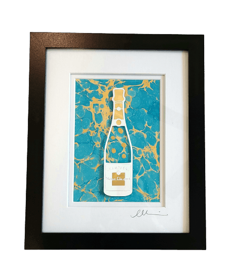 Pop the Bubbly Custom Framed 8" x 10" Champagne Art