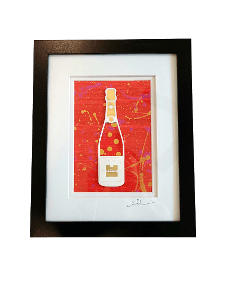 Pop the Bubbly Custom Framed 8" x 10" Champagne Art