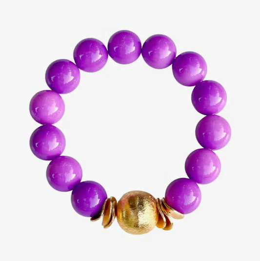 Candace Beaded Bracelet - Purple - Sorelle Gifts