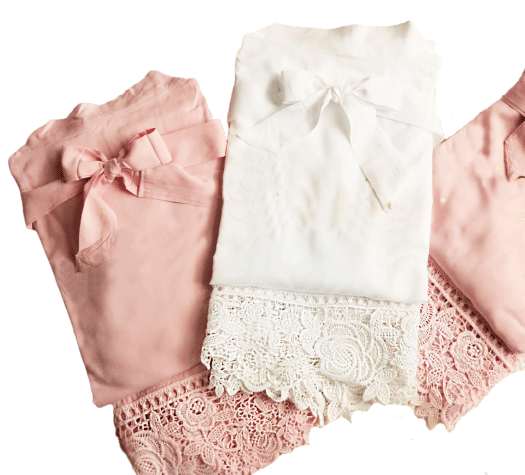 Satin Robe with Lace Trim - multiple colors - Sorelle Gifts