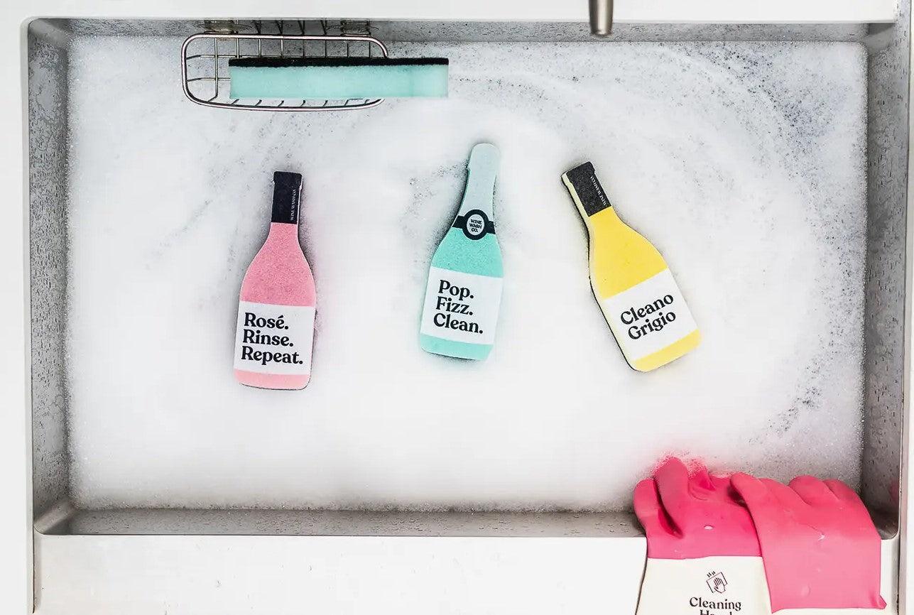 Scrubbly™ Champagne and Wine Kitchen Sponges - Sorelle Gifts