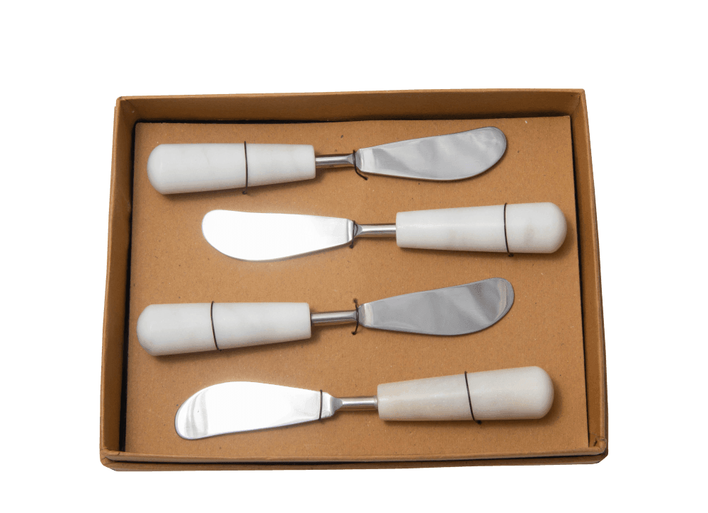 Set of 4 Marble Charcuterie Spreaders