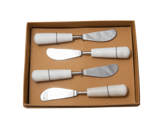 Set of 4 Marble Charcuterie Spreaders