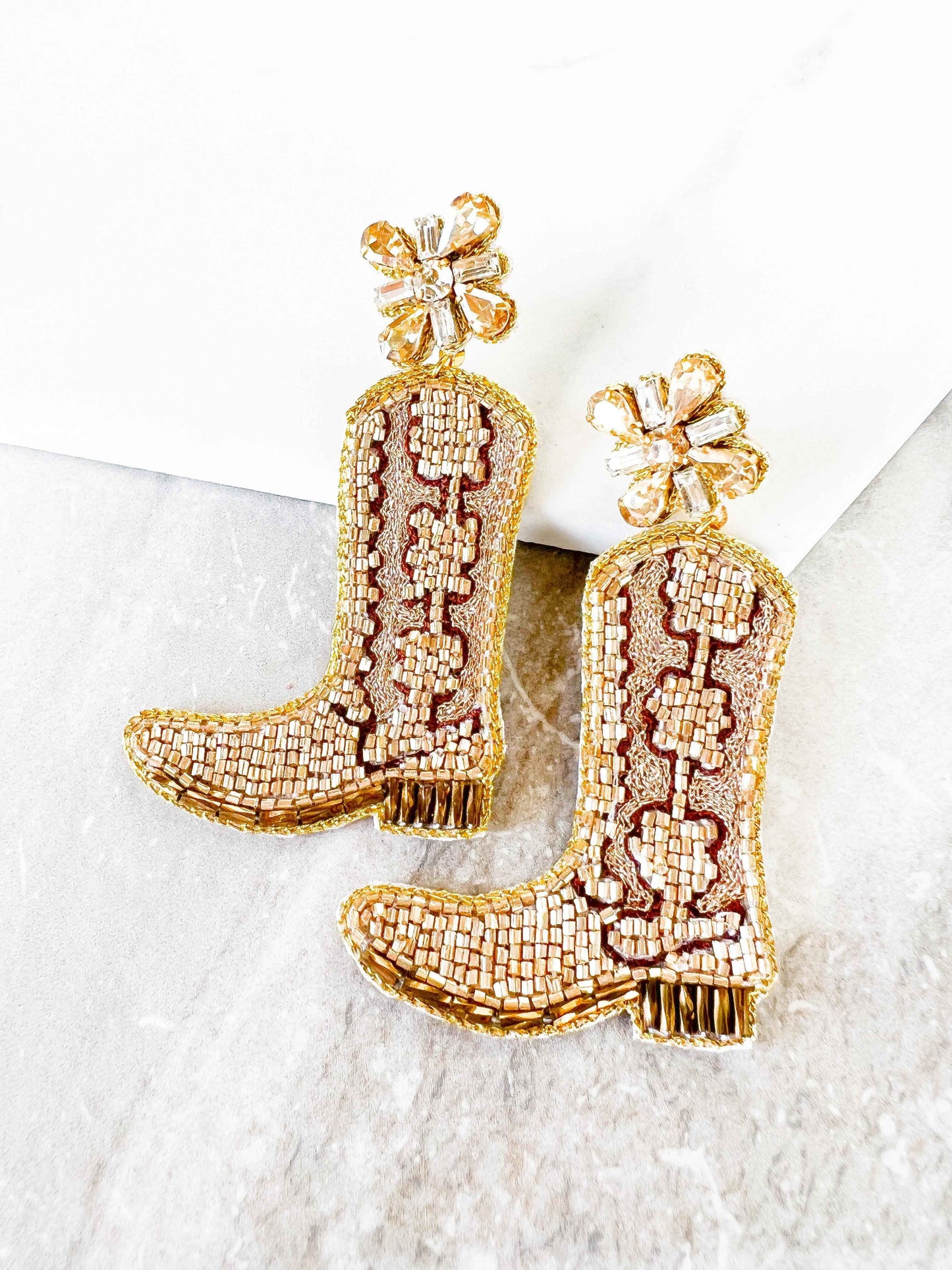 Limited Edition Shania Beaded Boot Earrings for Unique Style and Flair