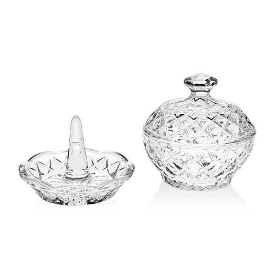 Shannon Crystal Vanity Set - 2 Piece Elegant Vanity Organizer