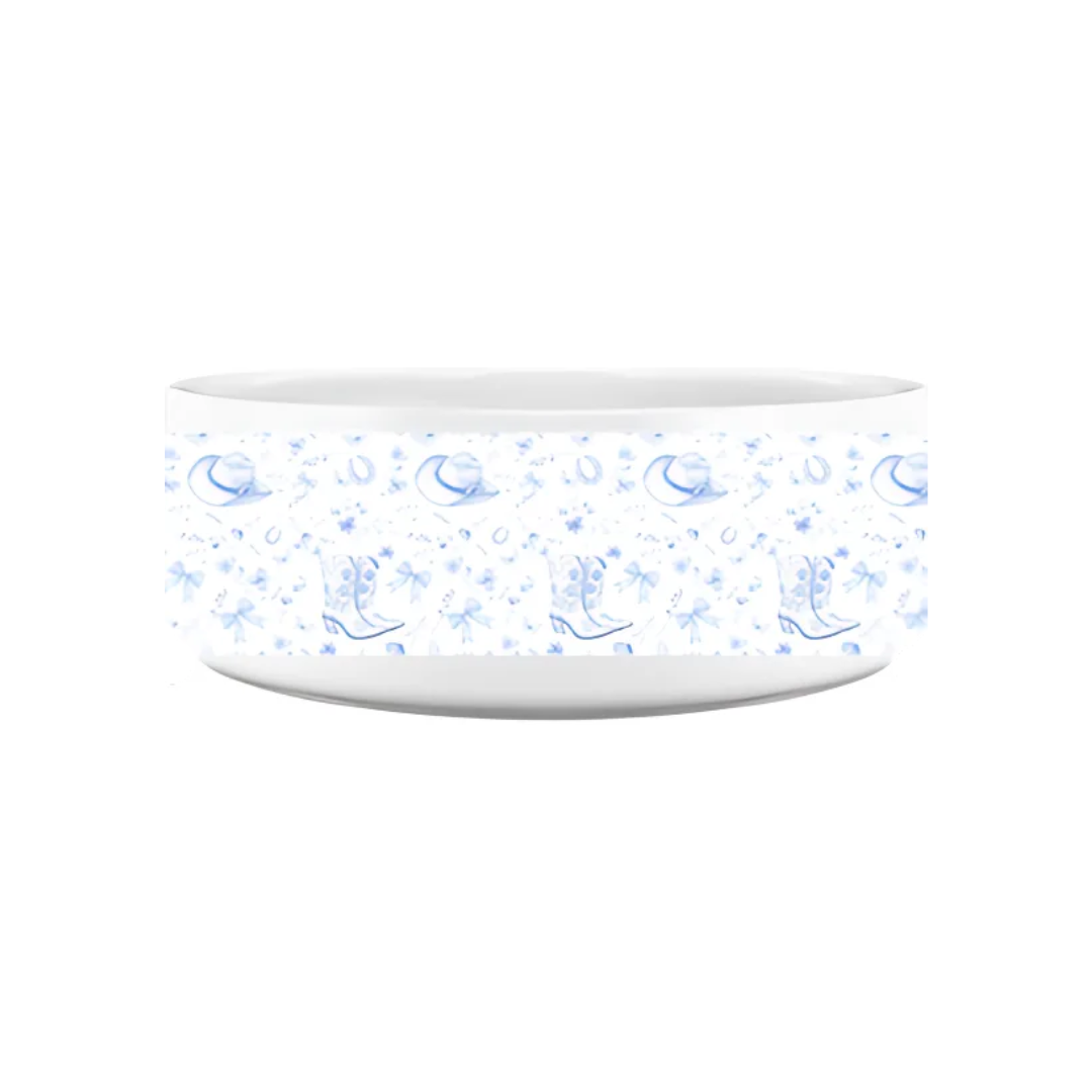 Tailored for Tails: Chinoiserie Cowgirl Pet Bowls
