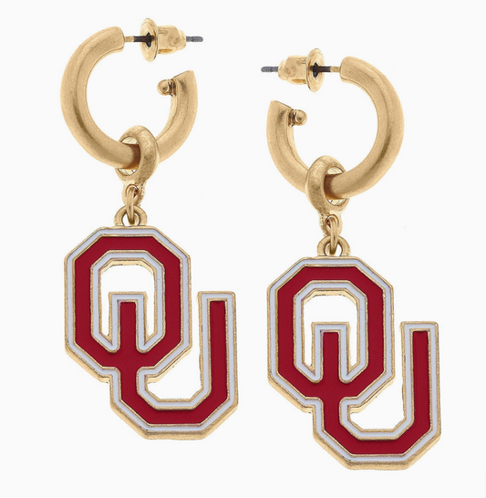 Oklahoma Sooners Drop Earrings - Stylish Game Day Accessories