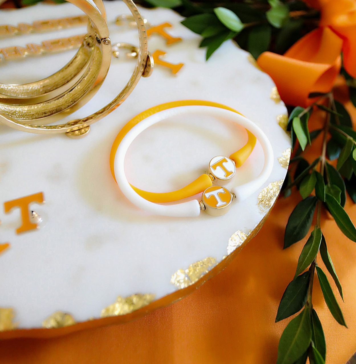 Tennessee Volunteers Enamel Silicone Bali Bracelet - Orange