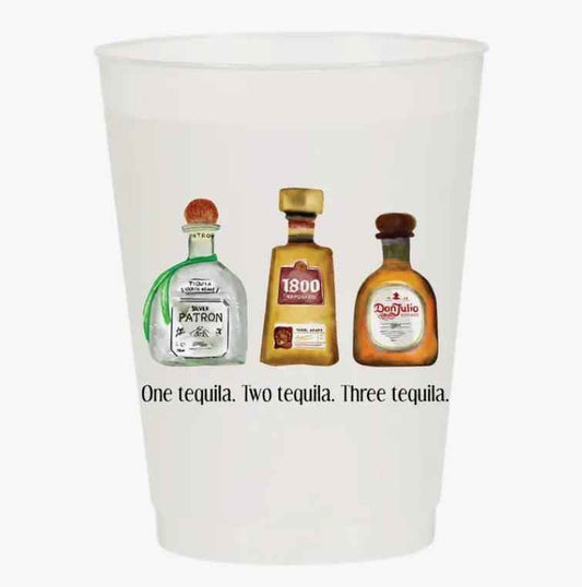 Tequila Bottles Fiesta Frosted Reusable Cups