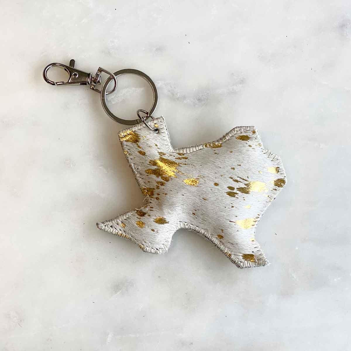 Royal Standard Texas Speckled Metallic Leather Keychain Clip